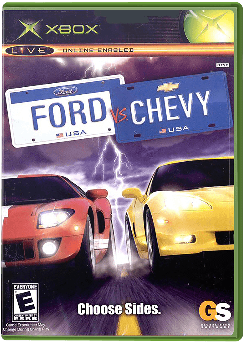 Ford vs Chevy box art for Xbox